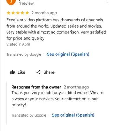 Client satisfait – 5 étoiles pour un streaming de qualité